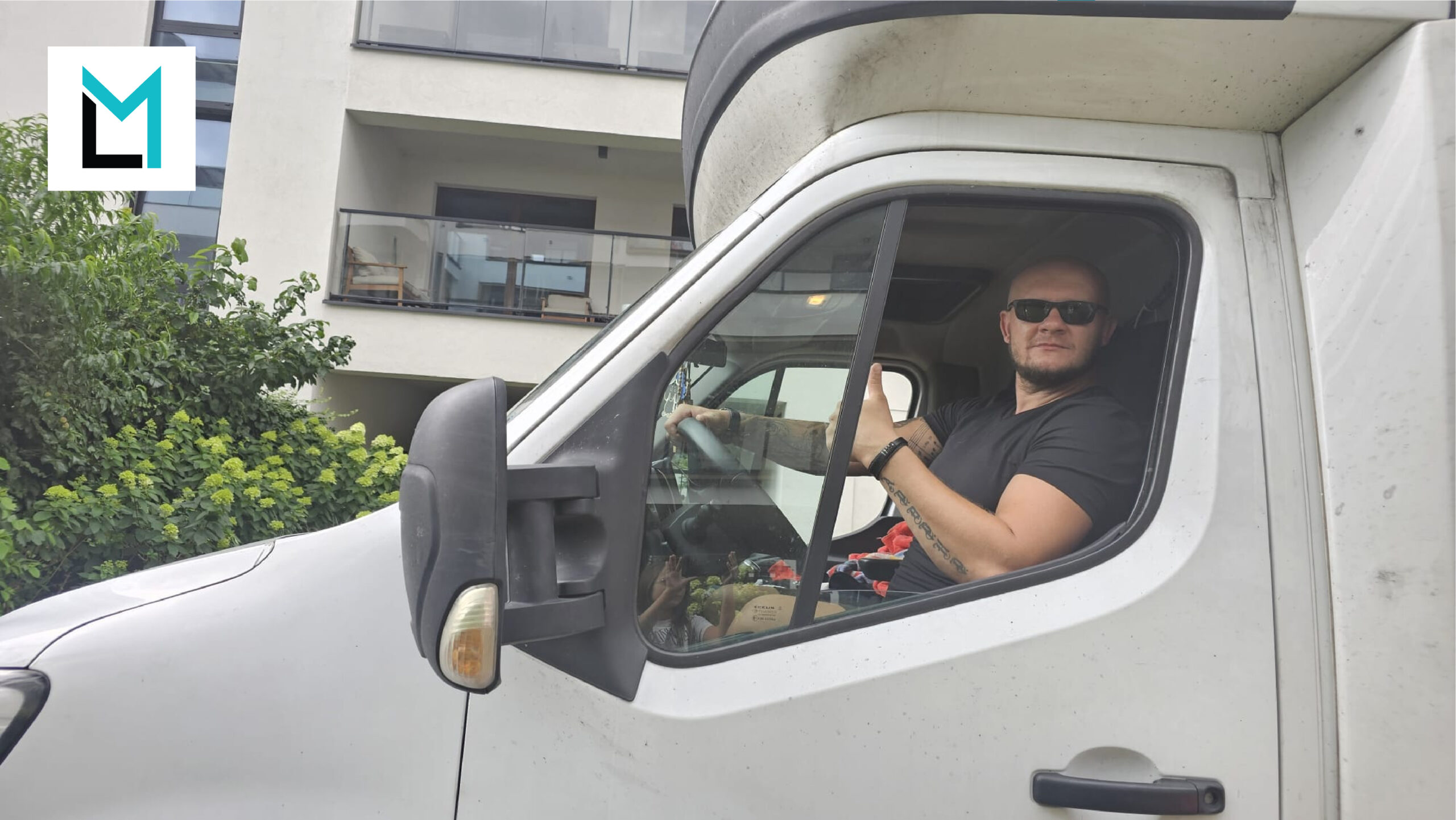 van driver ready for work